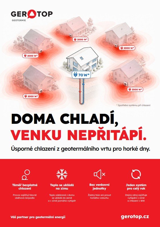 Pasivní chlazení geotermálním vrtem – doma chladí a venku nepřitápí